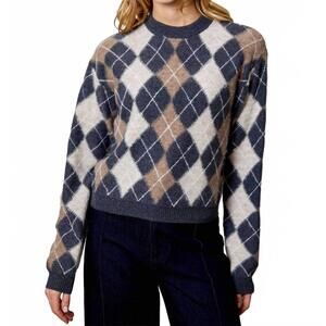 NEW DH NEW YORK marissa crewneck sweater in storm grey combo